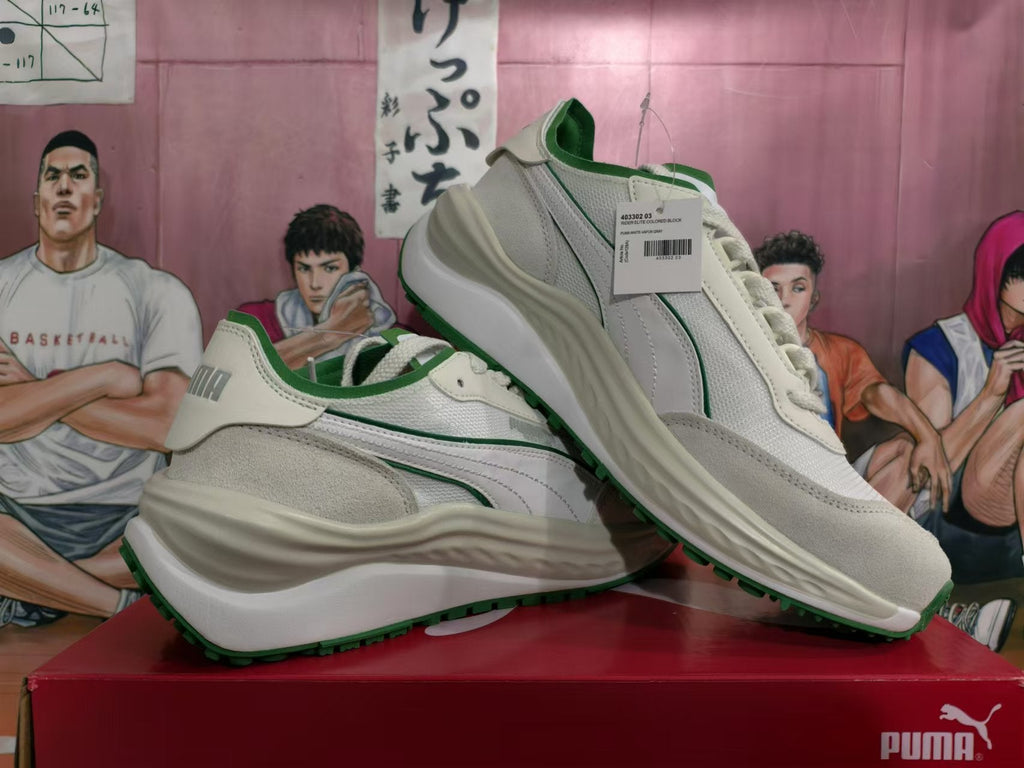 PUMA Reseule Lite Colored Block Sneakers White Green 403302 03