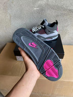 Air Jordan 4 Gray and Pink Sneakers