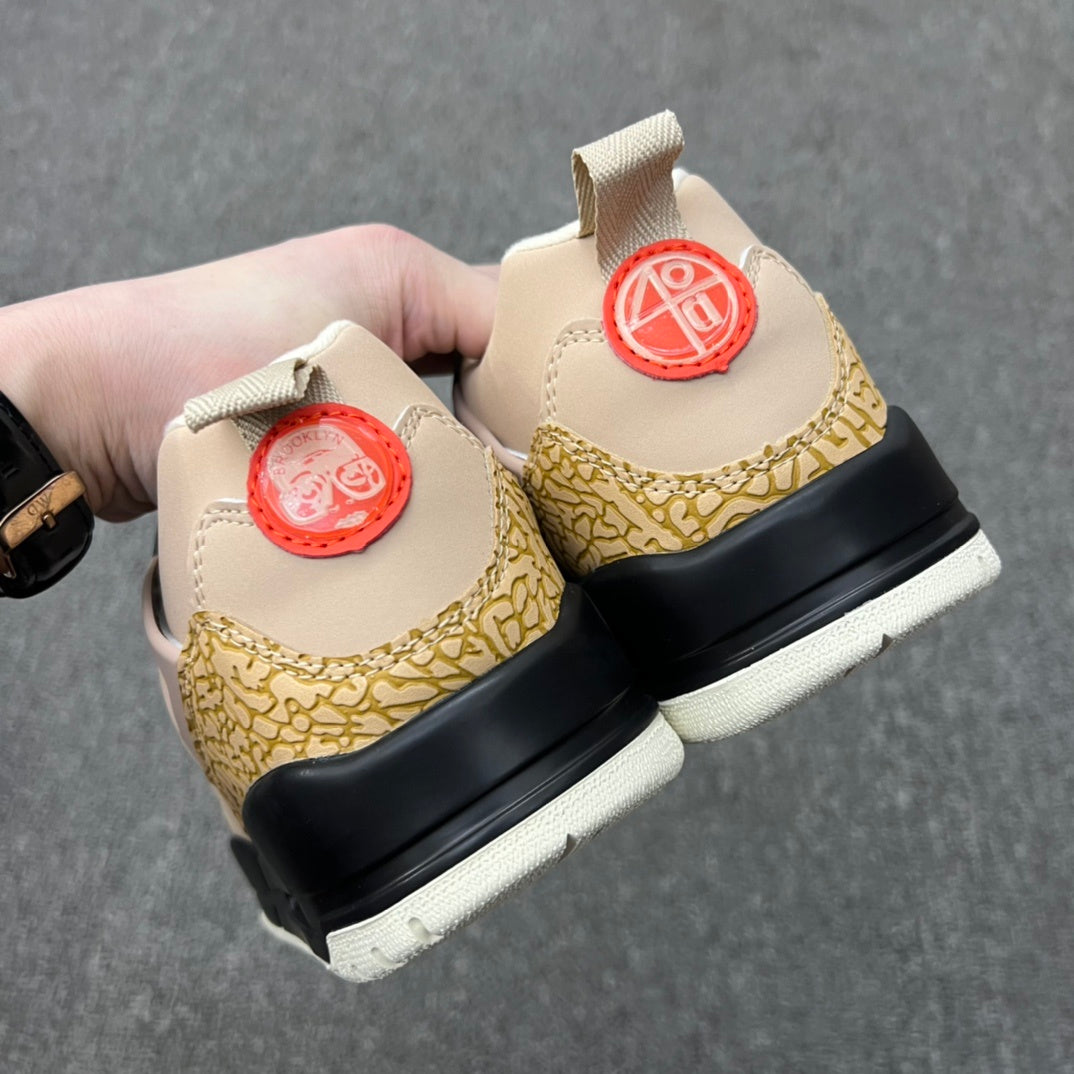 Jordan Spizike Low AJ3.5 Sneakers in Tan and Gold