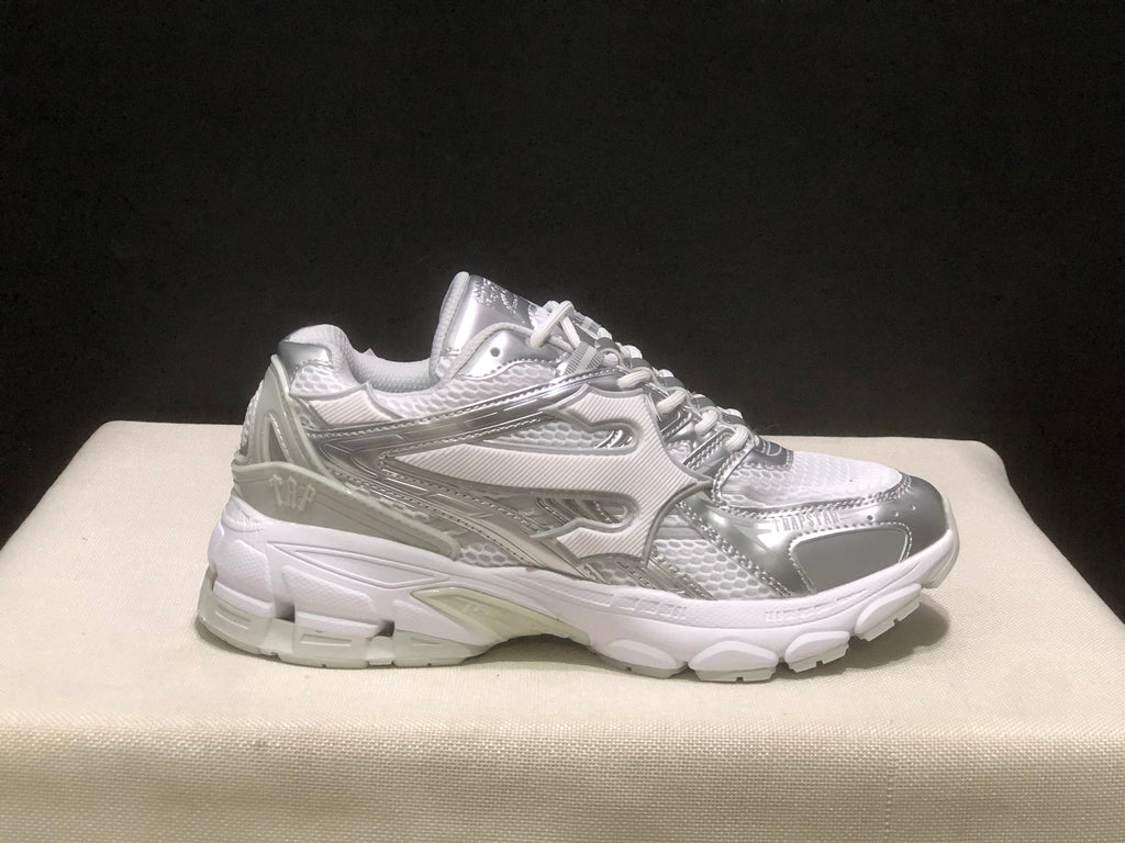 TAP Retro Chunky Sneakers in White and Silver