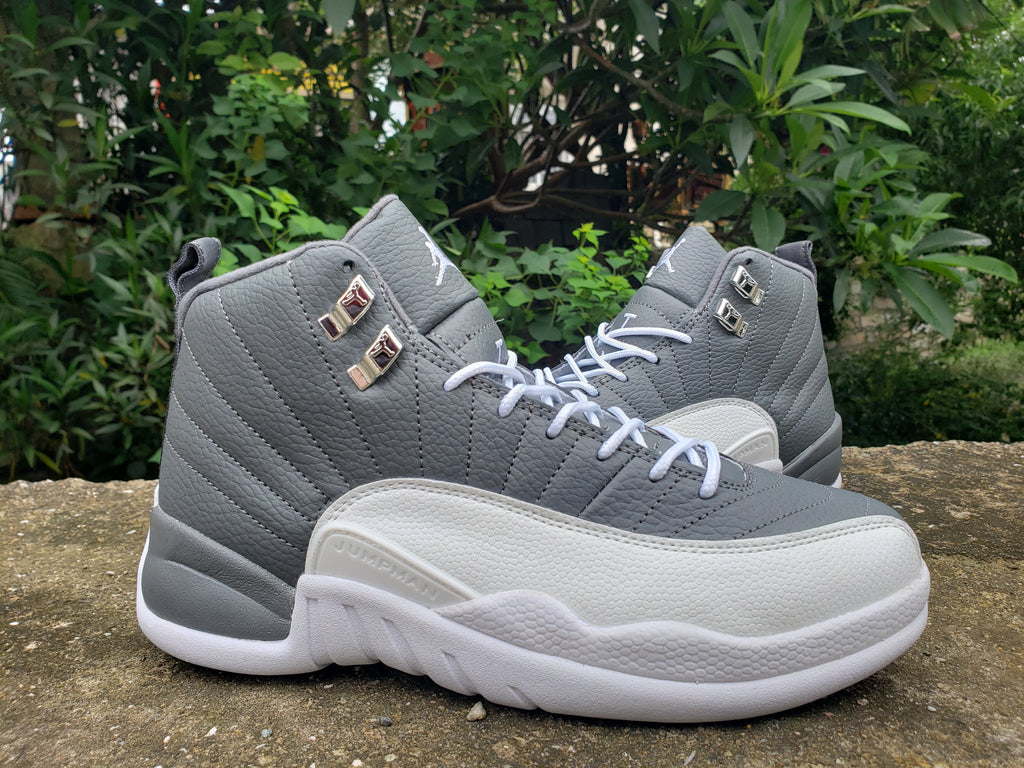 Jordan Air Jordan 12 High-Top Sneakers in Grey and White