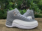 Jordan Air Jordan 12 High-Top Sneakers in Grey and White