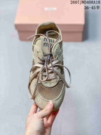 Miu Miu Gymnasium Low-Top Sneakers Beige Sage 2607JWD408A18