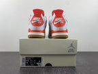 Nike SB x Air Jordan 4 White and Orange Sneakers DR5415-108