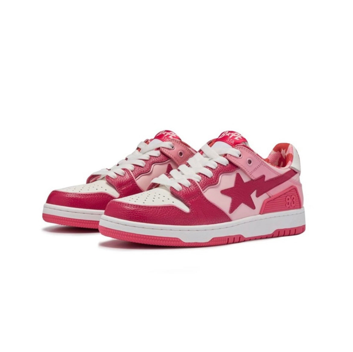 BAPE SK8 STA Sneakers in Pink and Burgundy