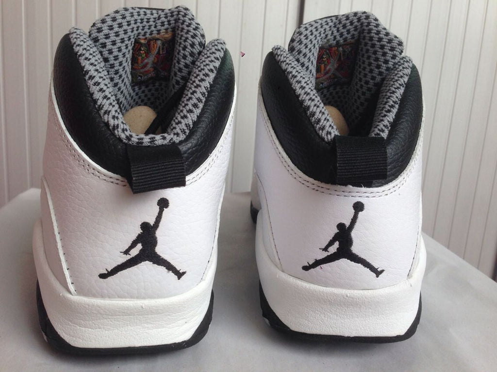 Air Jordan 10 High-Top Sneakers in White and Black