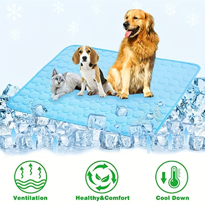Cooling Mat for Dogs & Cats – Breathable Washable Polyester Pet Bed