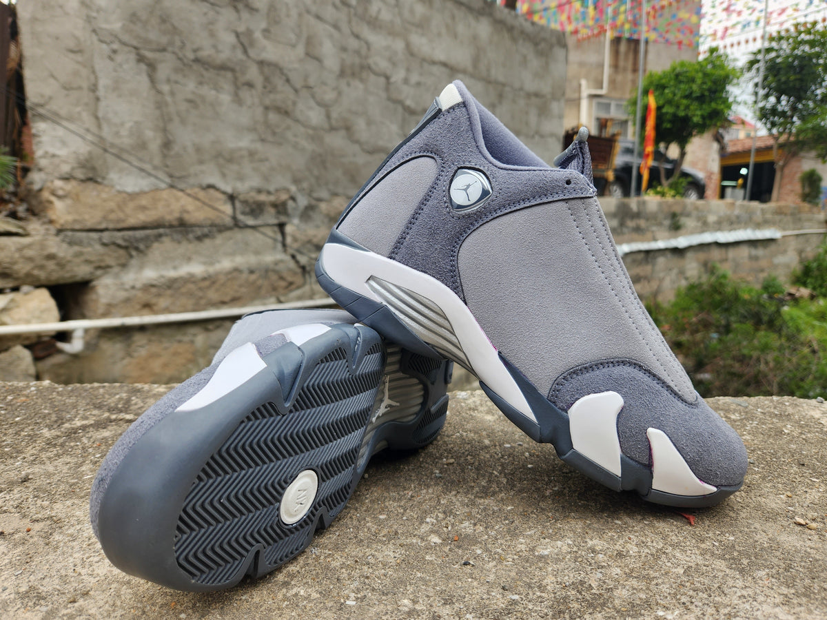 Jordan 14 Gray and White Basketball Sneakers