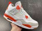 Nike SB x Air Jordan 4 White and Orange Sneakers DR5415-108