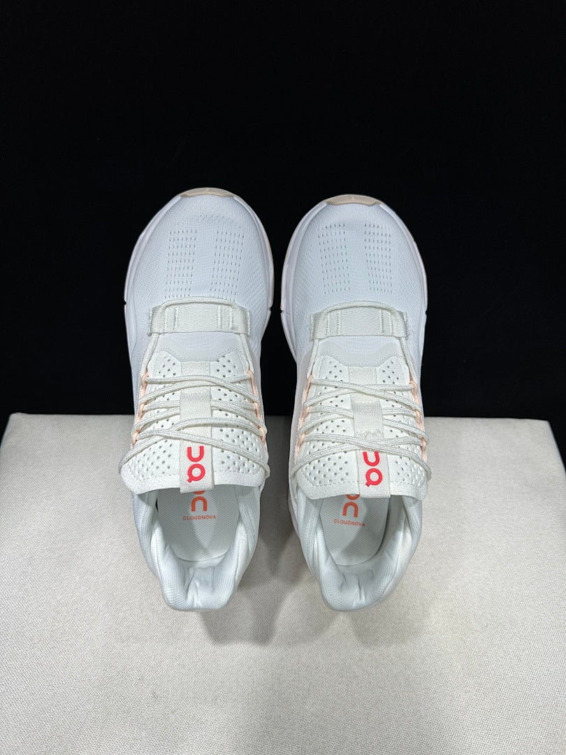 On Cloudnova 2 Sneakers, White and Flame