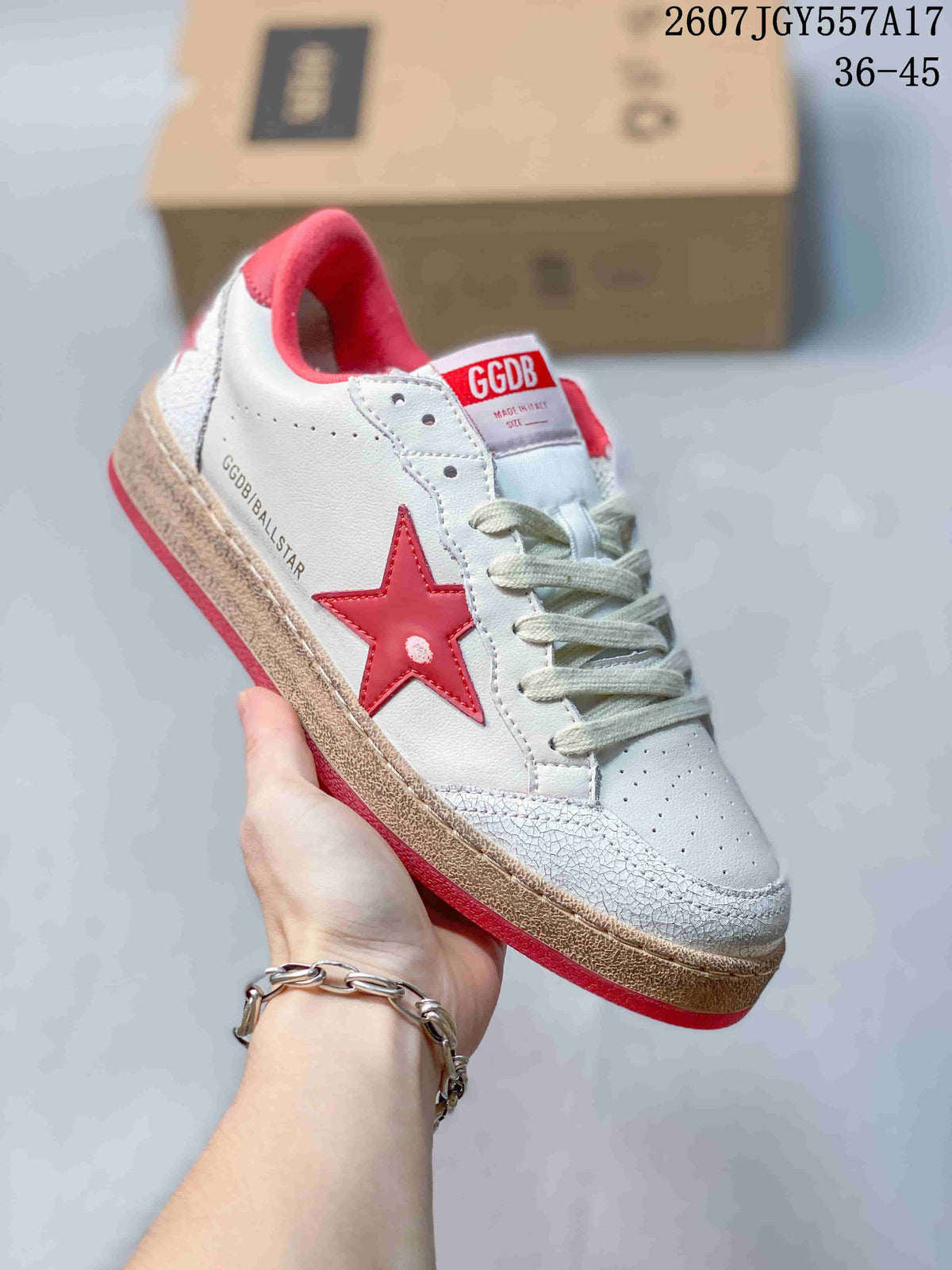 Golden Goose Ball Star White Red Low-Top Sneakers 2607TGY557A17