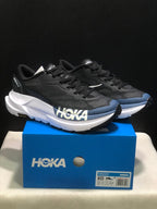 HOKA Mafate X Trail Running Shoes in Black and Blue