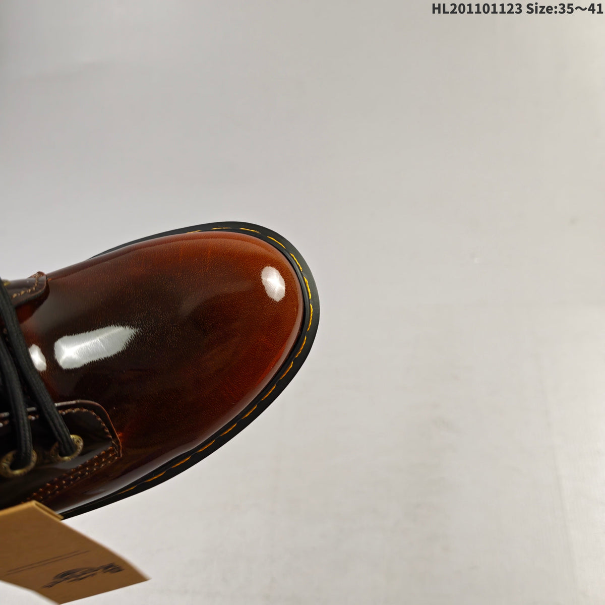 Dr. Martens 1461 Smooth Platform Shoes in Cherry Brown
