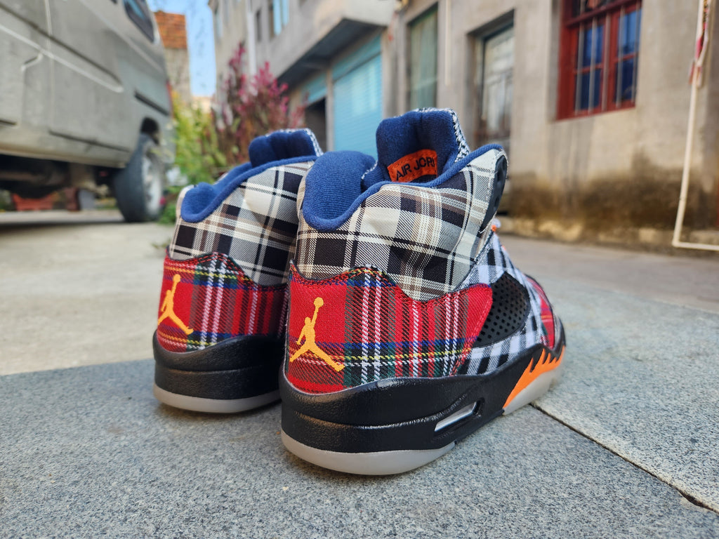 Air Jordan 5 Plaid High-Top Sneakers