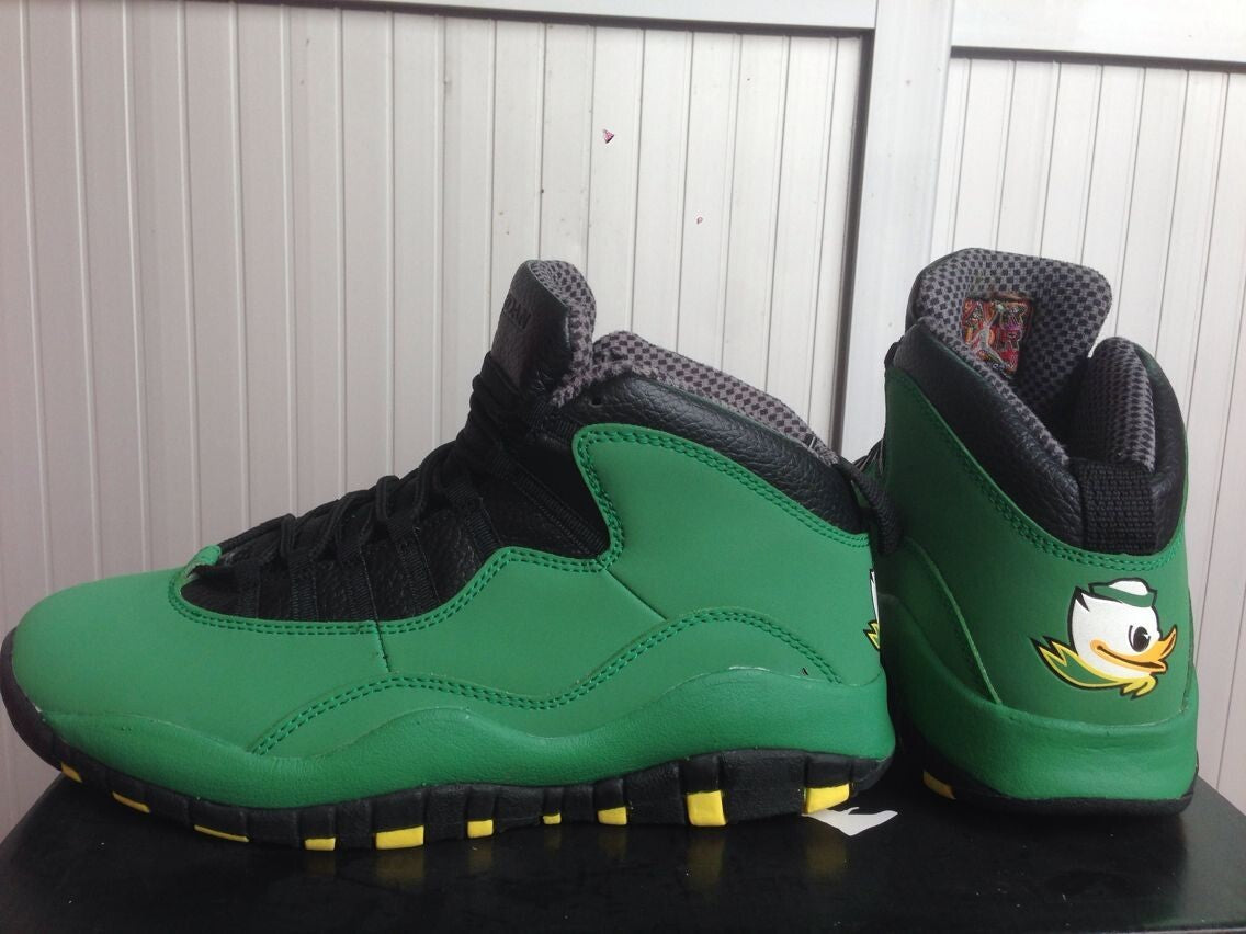 Air Jordan 10 High-Top Sneakers in White and Black