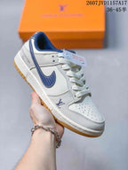 Louis Vuitton x Nike Dunk Low Blue Denim Sneakers 2607JVD1157A17