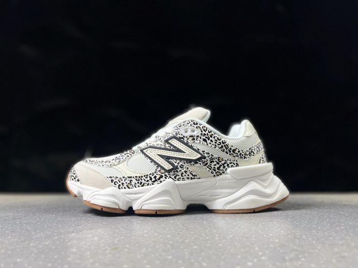 New Balance 9060 XUR White Leopard Print Sneakers
