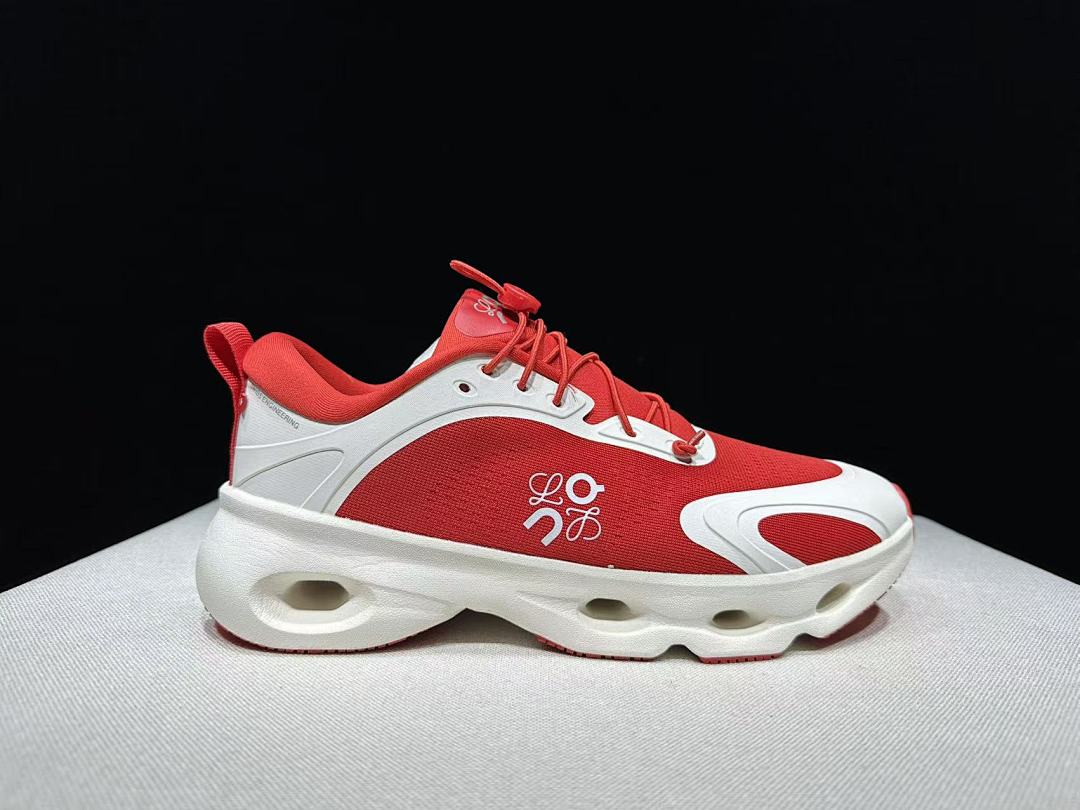 On x Loewe Cloudventure 3.0 Red and White Sneakers