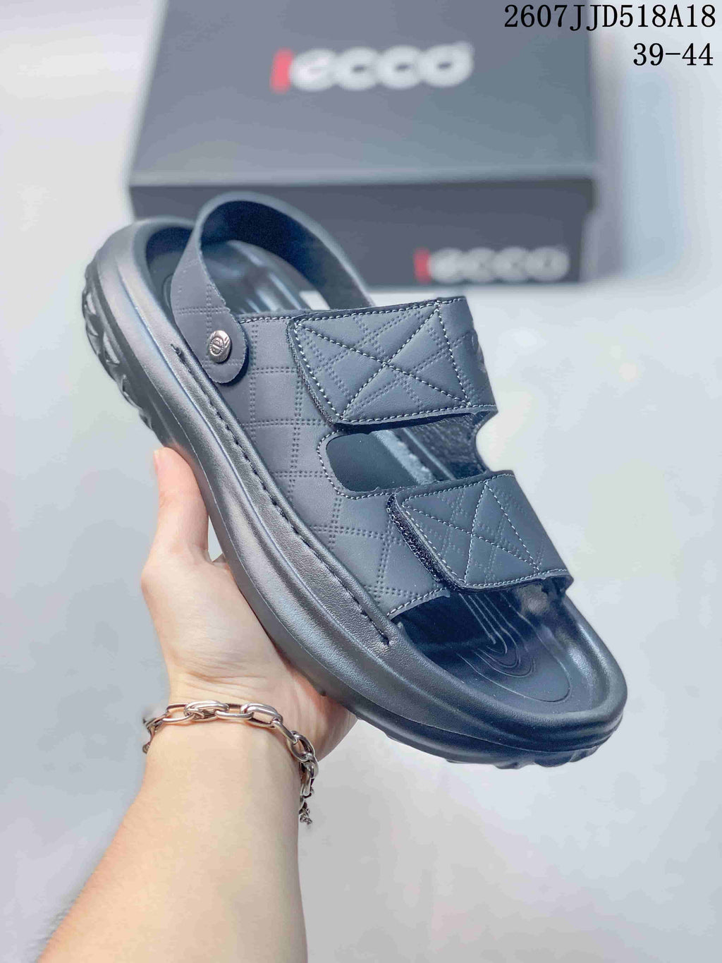 ECCO JJD518A18 Black Adjustable Sport Sandals