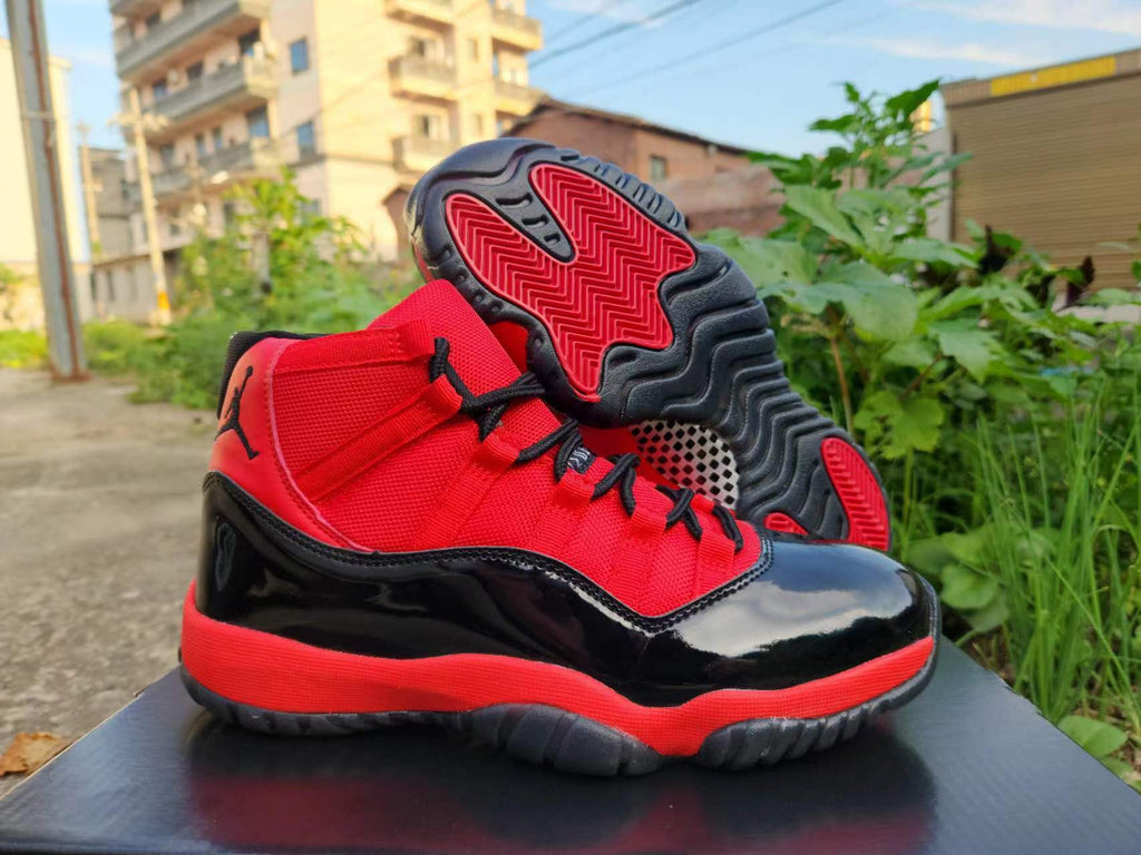 Jordan 11 Red and Black High-Top Sneakers