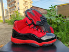 Jordan 11 Red and Black High-Top Sneakers