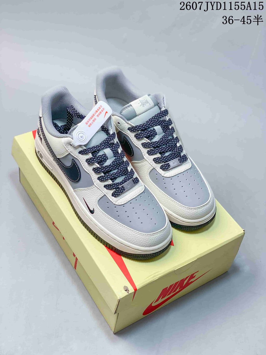 Nike Air Force 1 Grey Navy Sneakers 2607JYD1155A15