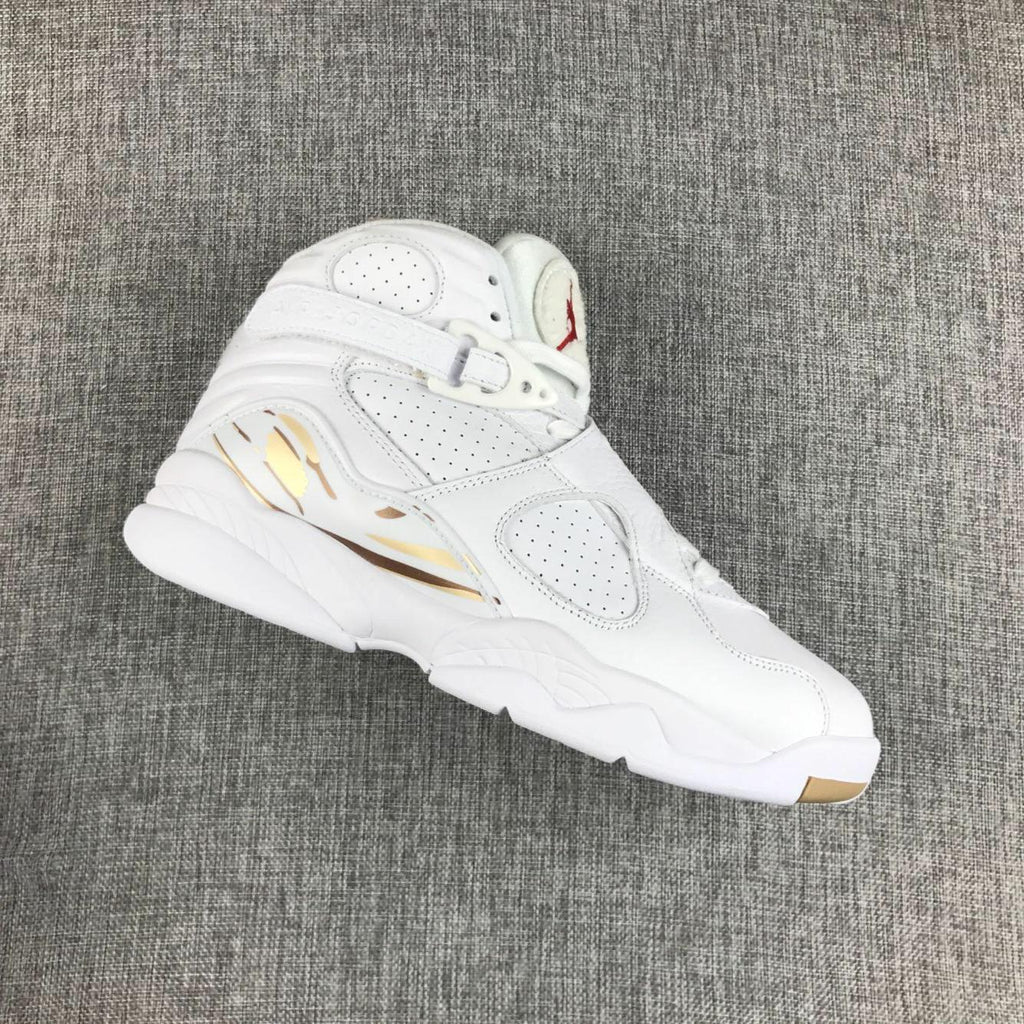 Air Jordan 8 Retro OVO White Metallic Gold Sneakers