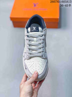 Nike SB Dunk Low LV Print Beige Gray Gold Sneakers