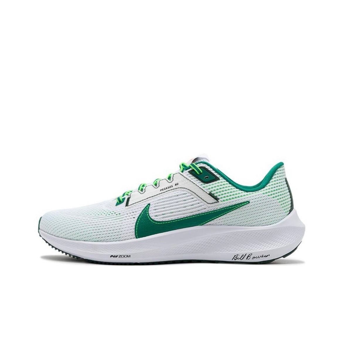 Nike Air Zoom Pegasus 40 PRM Running Shoes, White/Green FJ0329-100