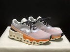 On Cloudmonster 2 Running Shoes, Gray and Peach