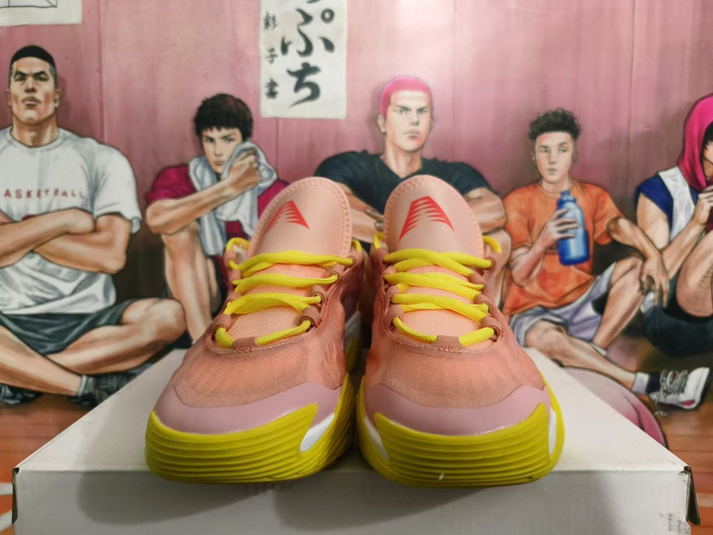 Basketball Sneakers in Pink and Yellow