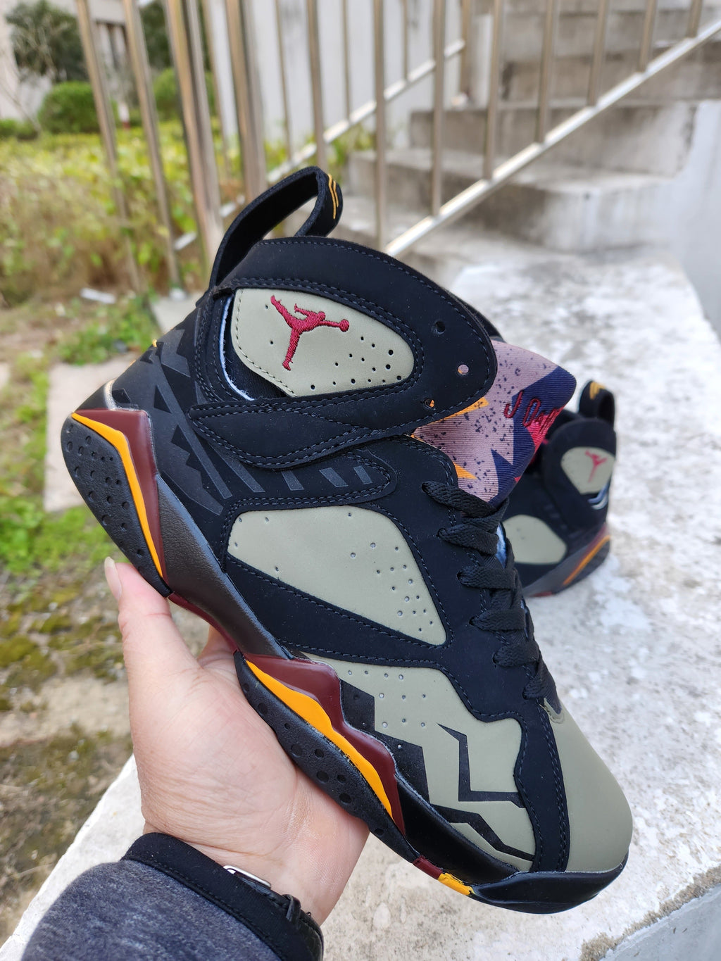 Air Jordan 7 Black Olive Green High-Top Sneakers