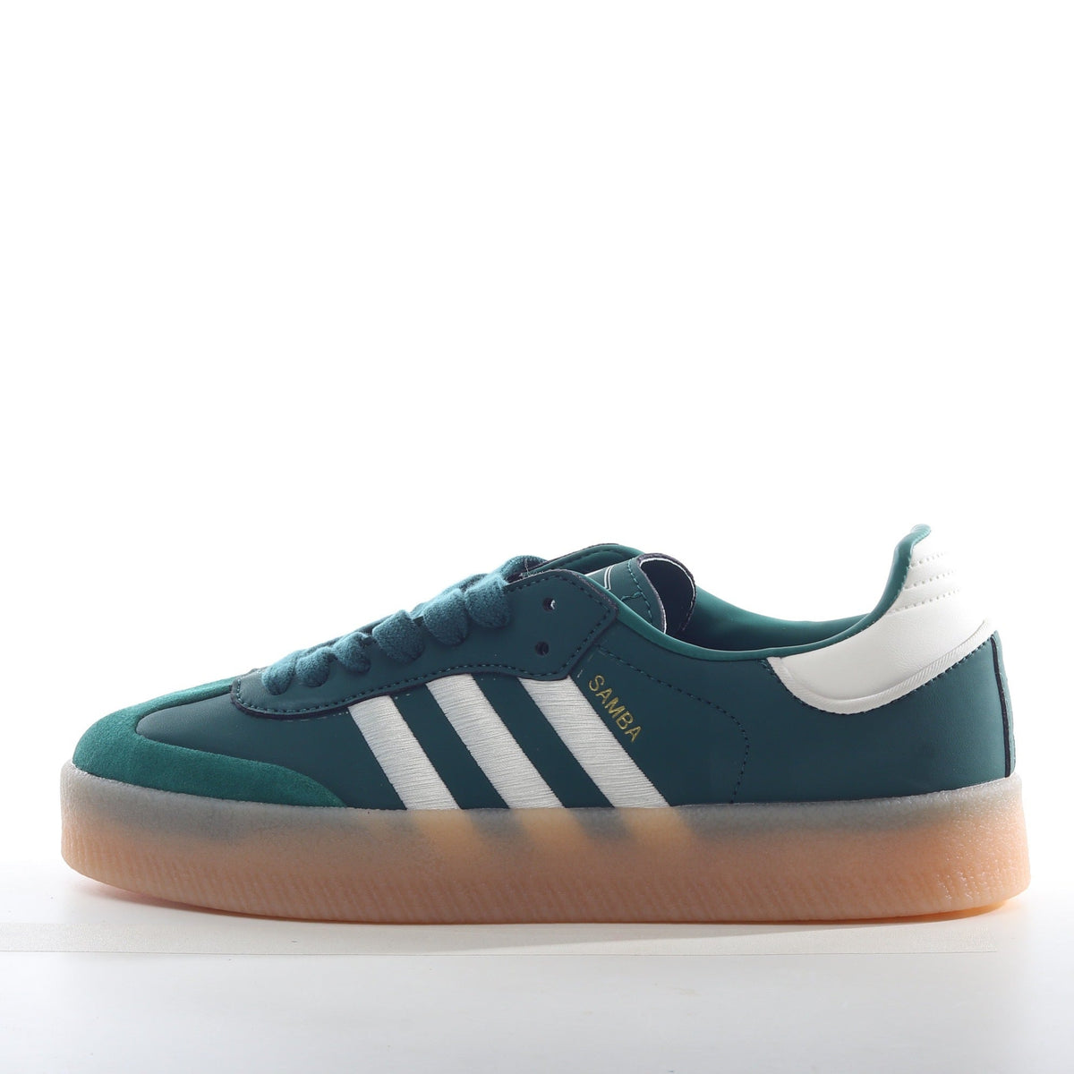 adidas Samba Vegan Teal and White Gum Sole Sneakers