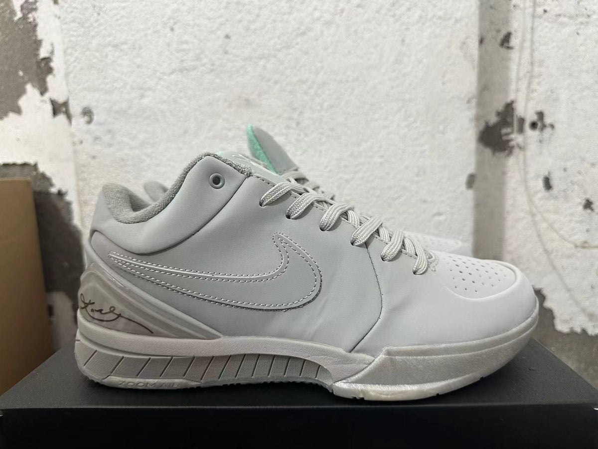 Nike Kobe 4 Protro Basketball Shoes, White and Grey