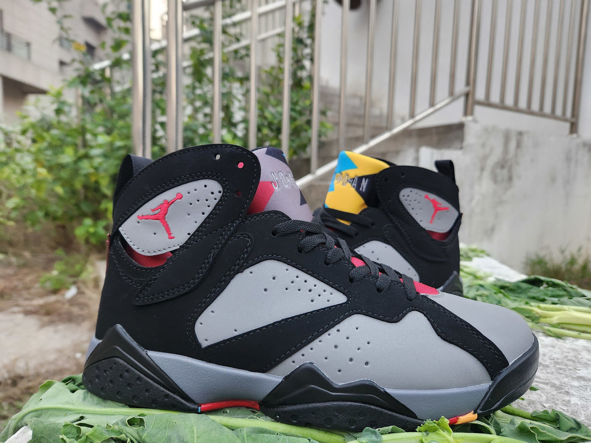 Air Jordan 7 Black Grey Red High-Top Sneakers