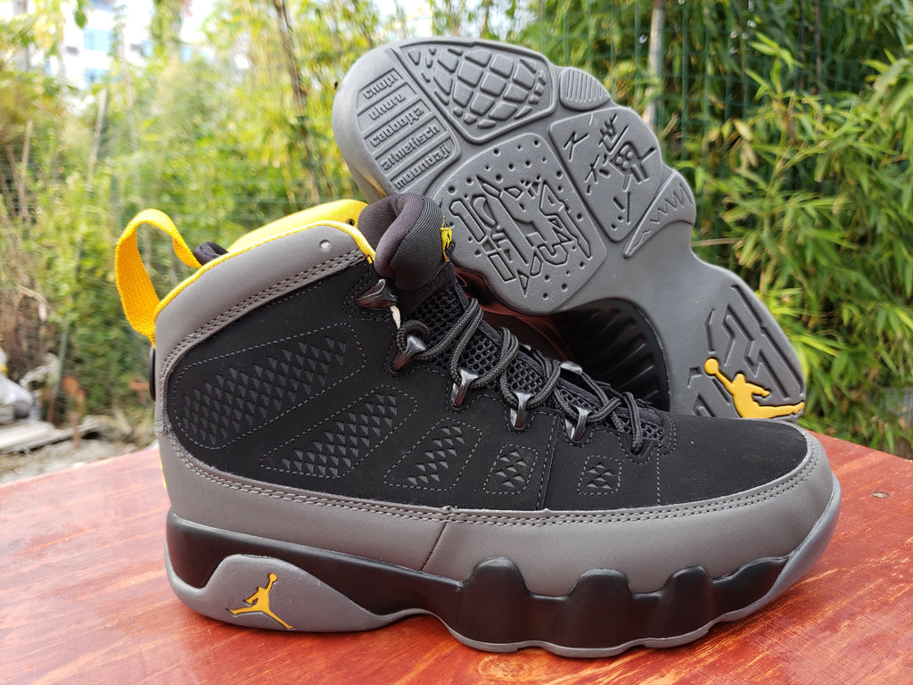 Jordan Air Jordan 9 Black Grey Yellow High-Top Sneakers