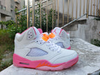 Jordan 5 Retro White Peach Pink Sneakers