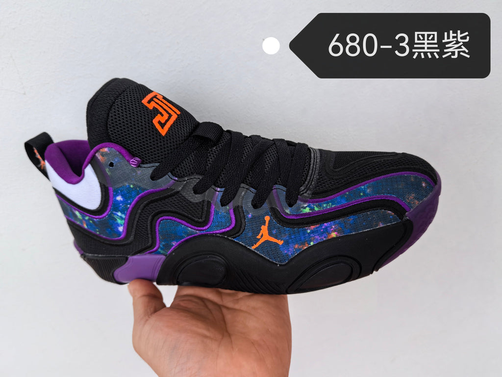 Jordan 680-3 Black Purple Basketball Sneakers