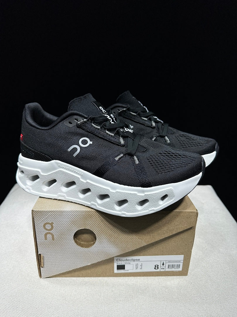 On CloudEclipse Black and White Running Shoes