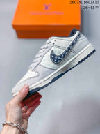 Nike SB Dunk Low LV Print Beige Gray Gold Sneakers