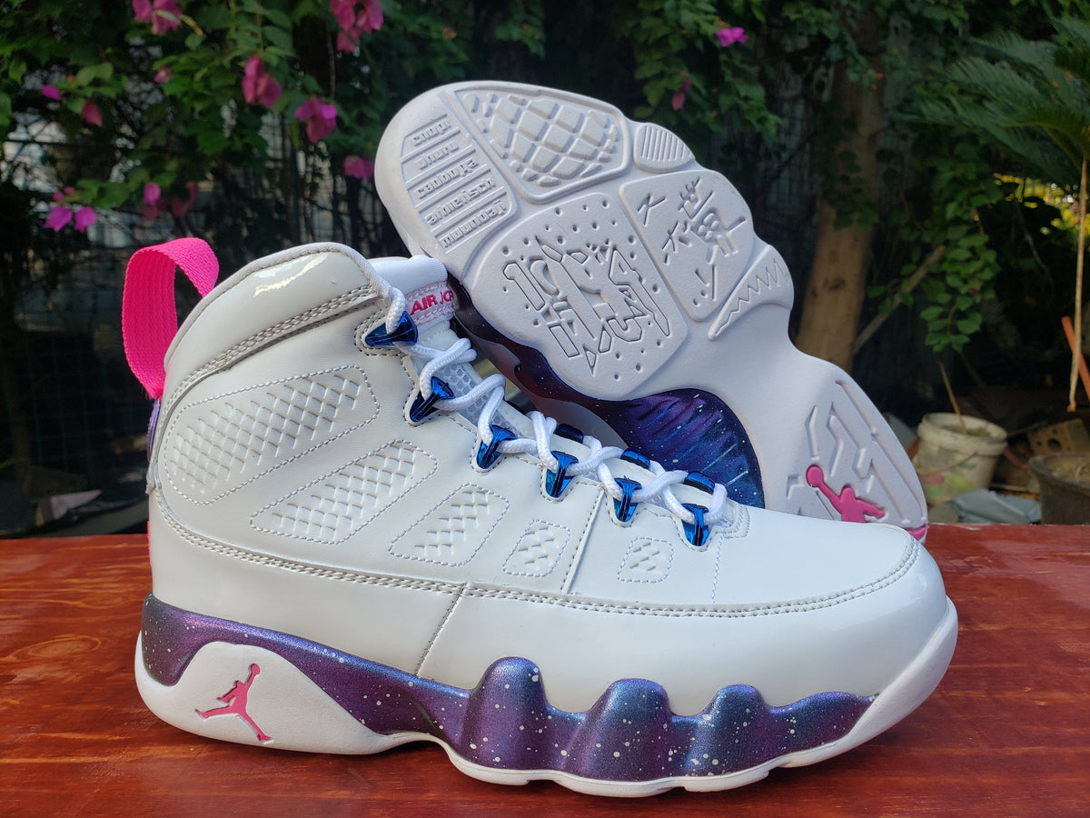 Air Jordan 9 White Galaxy High-Top Sneakers