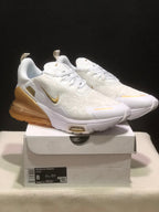 Nike Air Max 270 Premium White and Gold Sneakers
