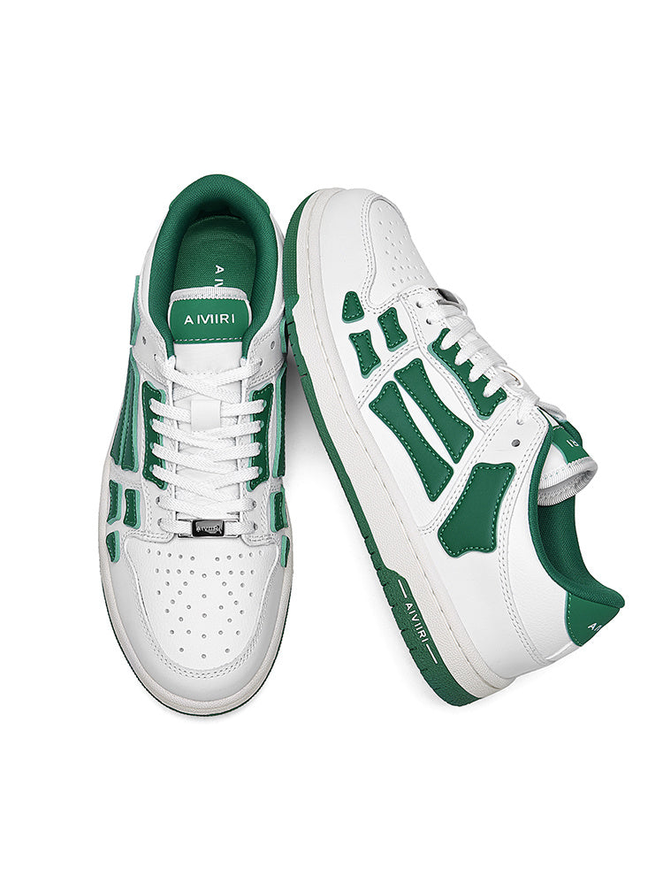 AVIRY Low-Top Sneakers in White and Green, MFS003-114