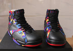 Air Jordan 7 Retro Black Colorful High-Top Sneakers