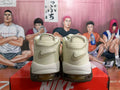 Nike Air More Uptempo Sneakers in Cream and Brown