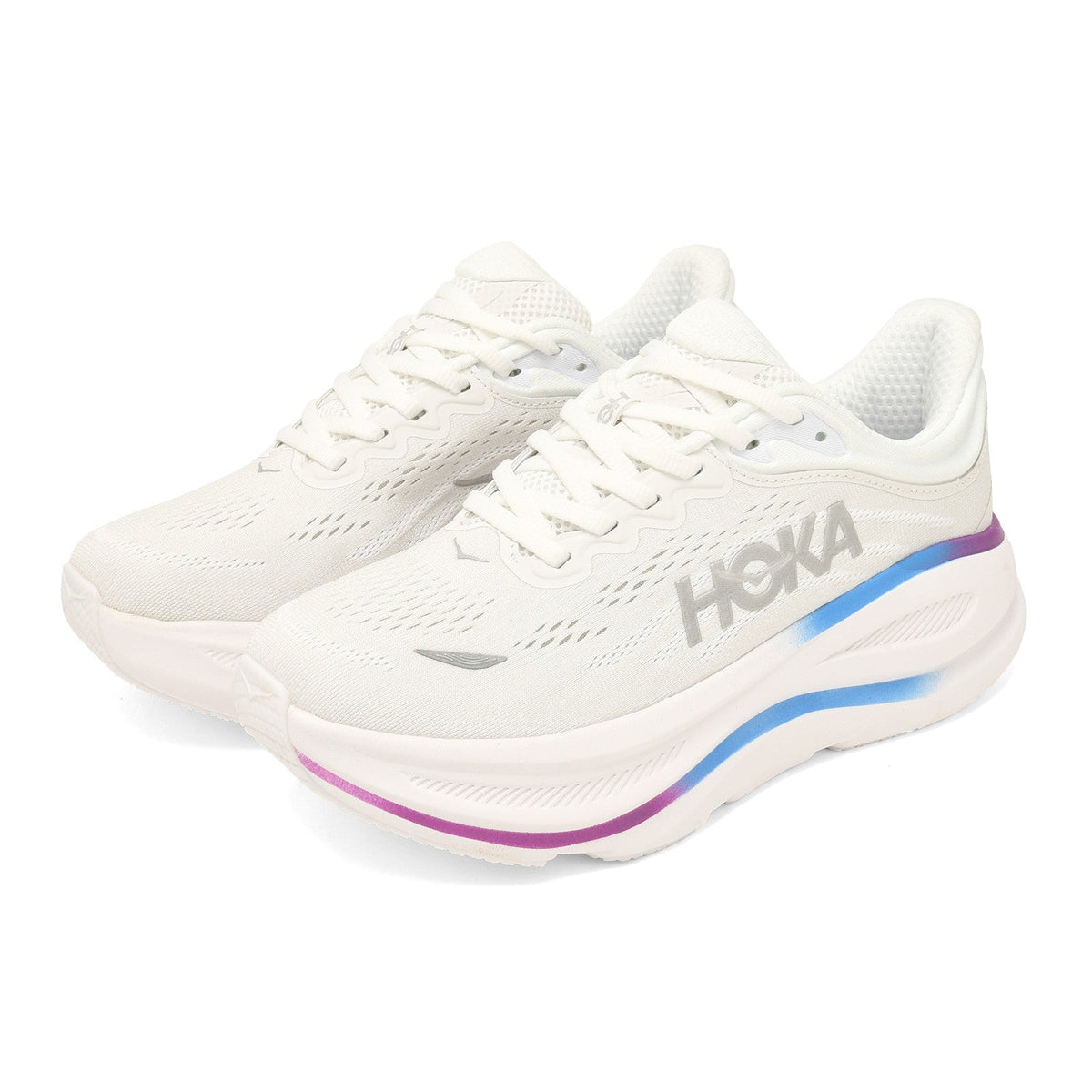 HOKA Bondi 9 White Rainbow Running Shoes 1162012-CYWH