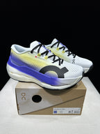 On Cloudboom Max Running Shoes, White Yellow Purple
