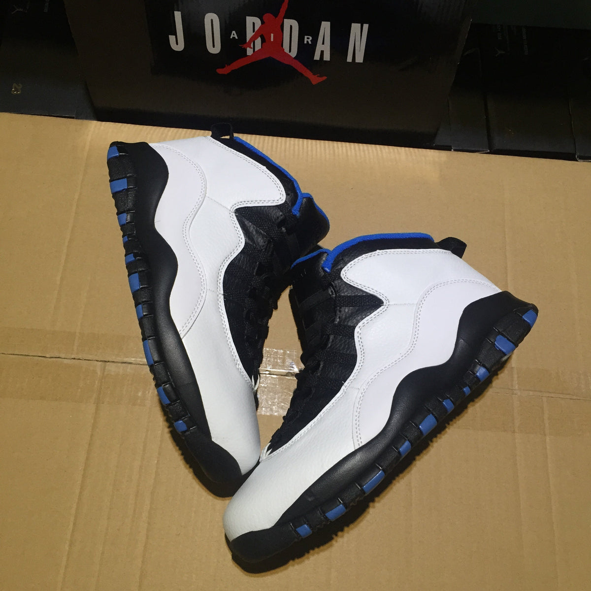 Jordan Air Jordan 10 Retro White Black Blue High-Top Sneakers