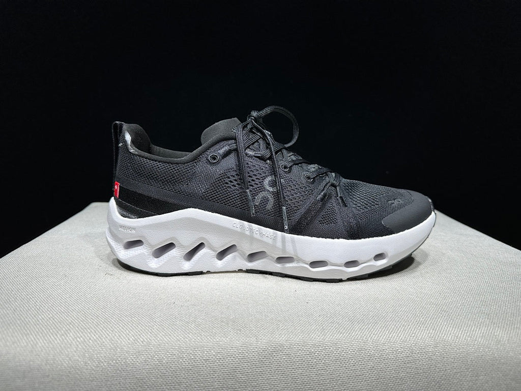 On Cloudsurfer Trail Black and White Trail Running Shoes