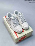 Nike Dunk Low Retro Custom Sneakers White and Navy